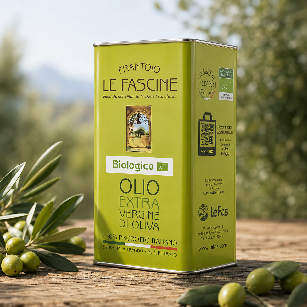 Olio Extravergine Di Oliva Biologico In Lattina Da 5 Litri