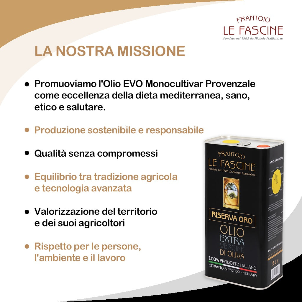 Olio Extravergine di Oliva “RISERVA ORO” in lattina da 5 litri