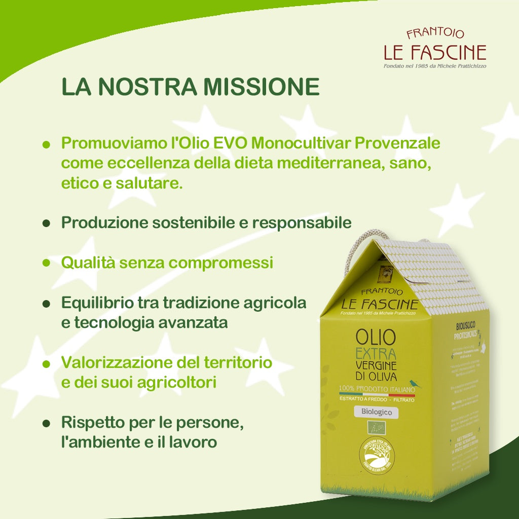 Olio Extravergine Di Oliva “Biologico” in Bag In Box da 3 Litri