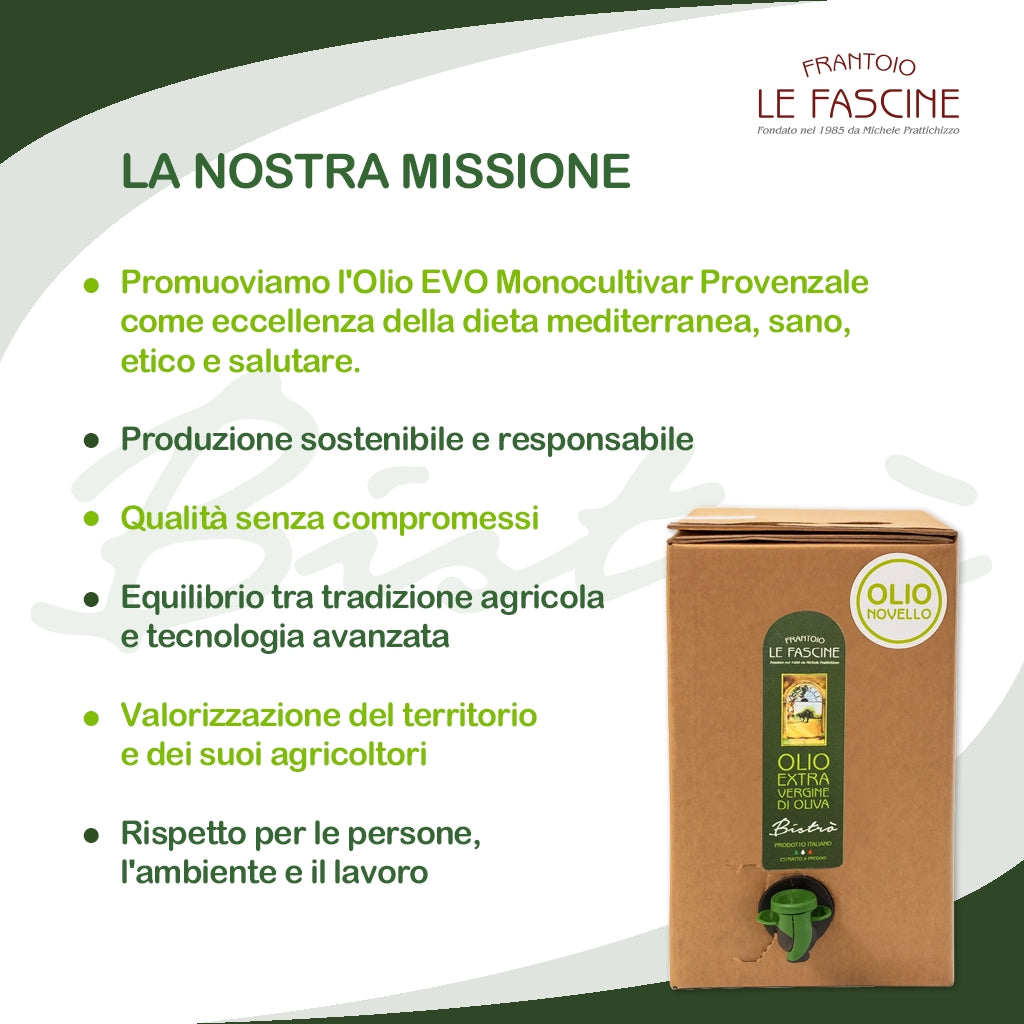 Olio Extravergine Di Oliva “Bistrò” in Bag In Box da 3 Litri