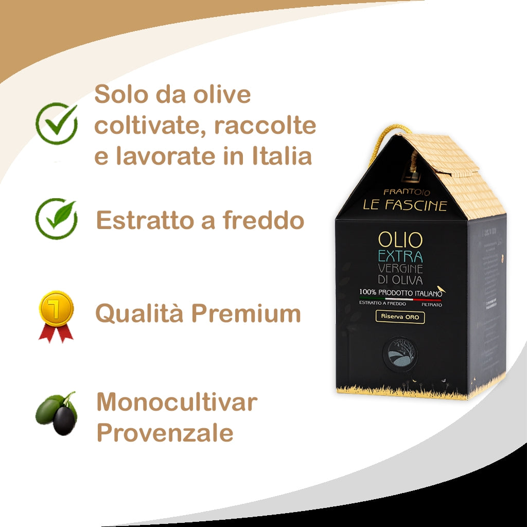 Olio Extravergine Di Oliva “Riserva ORO” in Bag In Box da 3 Litri