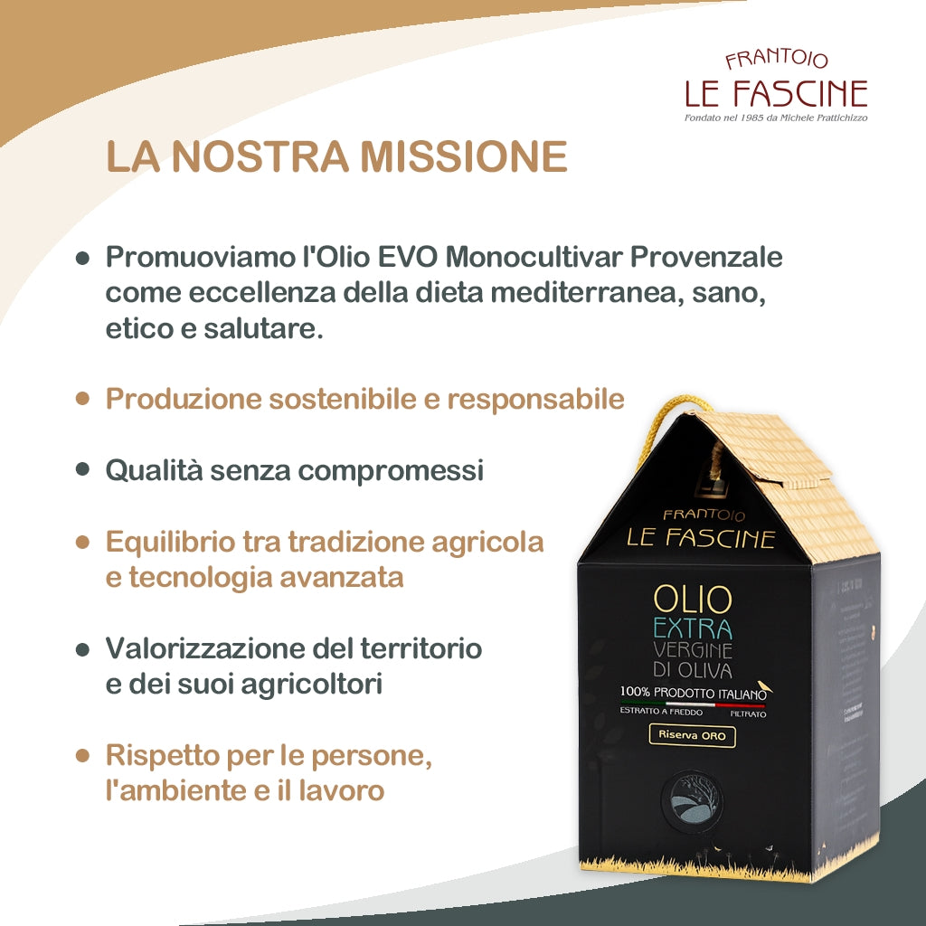 Olio Extravergine Di Oliva “Riserva ORO” in Bag In Box da 3 Litri